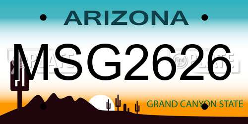 MSG2626 Arizona License Plate