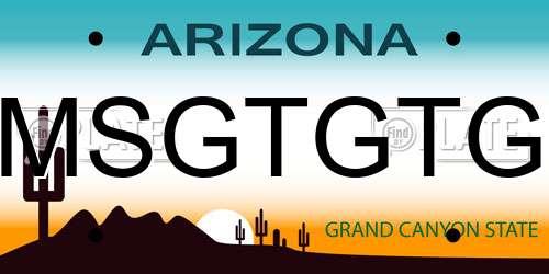 MSGTGTG Arizona License Plate