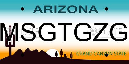 MSGTGZG Arizona License Plate