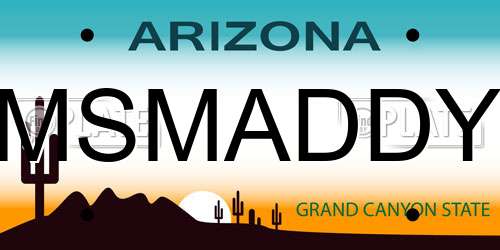 MSMADDY Arizona License Plate