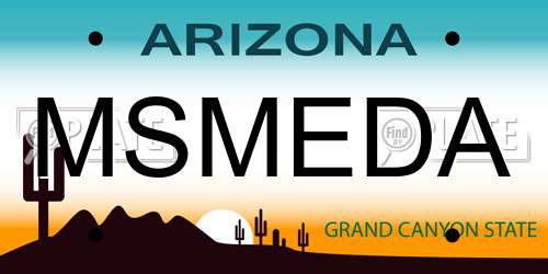 MSMEDA Arizona License Plate