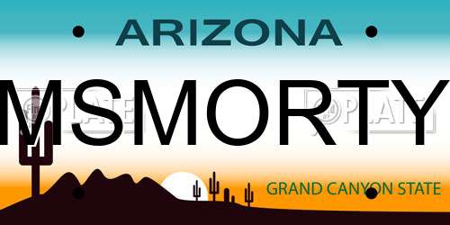 MSMORTY Arizona License Plate