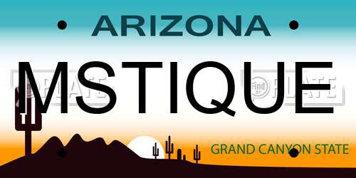 MSTIQUE Arizona License Plate