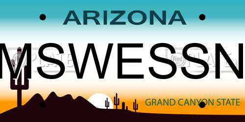 MSWESSN Arizona License Plate