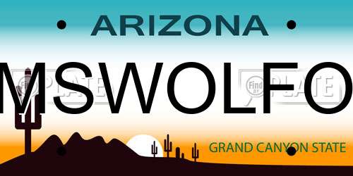 MSWOLFO Arizona License Plate