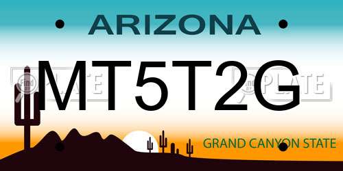 MT5T2G Arizona License Plate