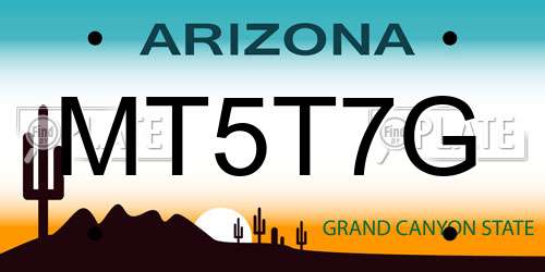 MT5T7G Arizona License Plate