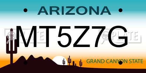MT5Z7G Arizona License Plate