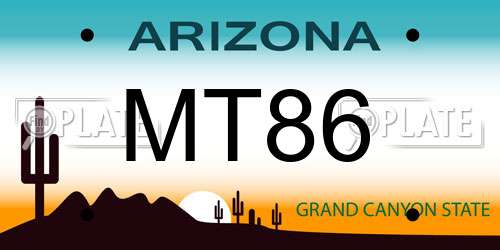 MT86 Arizona License Plate