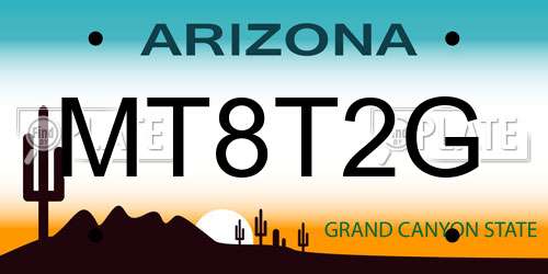 MT8T2G Arizona License Plate
