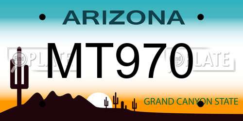 MT970 Arizona License Plate