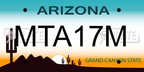 MTA17M Arizona License Plate