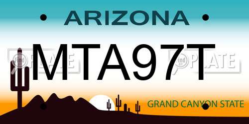 MTA97T Arizona License Plate