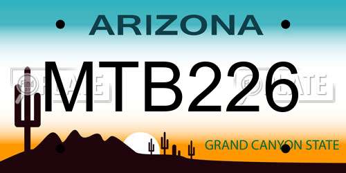 MTB226 Arizona License Plate