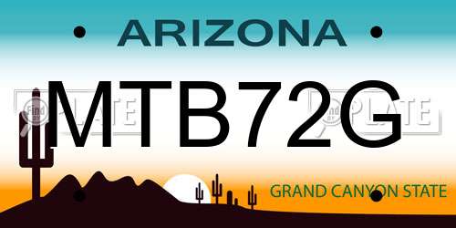 MTB72G Arizona License Plate