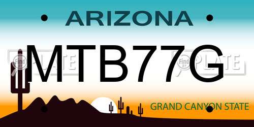 MTB77G Arizona License Plate