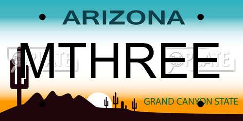 MTHREE Arizona License Plate