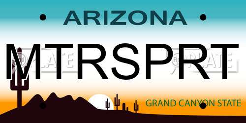 MTRSPRT Arizona License Plate