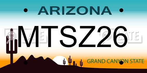 MTSZ26 Arizona License Plate