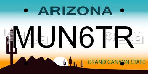 MUN6TR Arizona License Plate