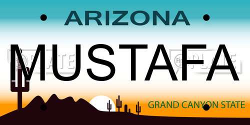 MUSTAFA Arizona License Plate