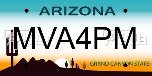 MVA4PM Arizona License Plate