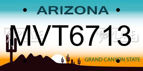MVT6713 Arizona License Plate