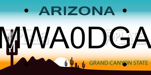 MWA0DGA Arizona License Plate