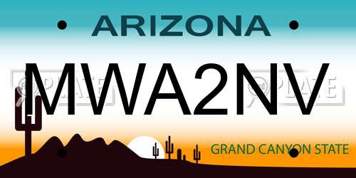 MWA2NV Arizona License Plate