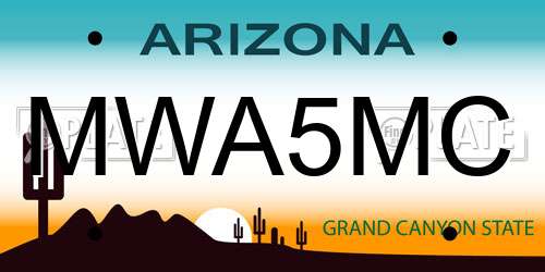 MWA5MC Arizona License Plate