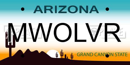 MWOLVR Arizona License Plate