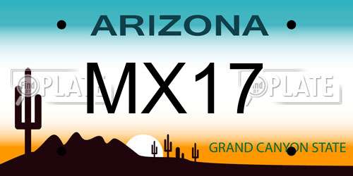 MX17 Arizona License Plate