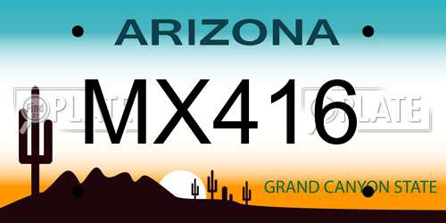 MX416 Arizona License Plate