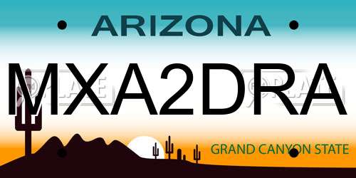 MXA2DRA Arizona License Plate