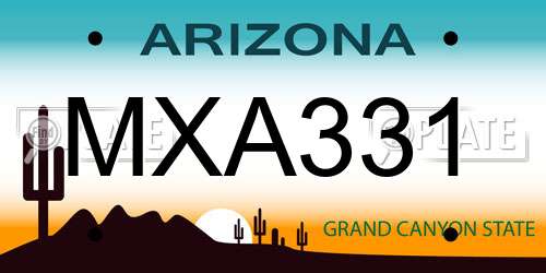 MXA331 Arizona License Plate