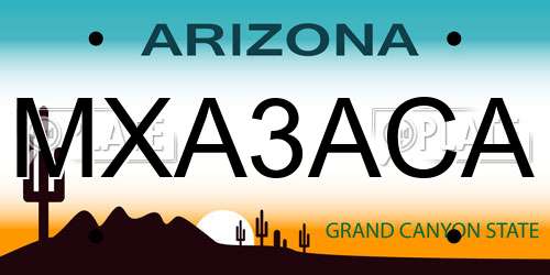 MXA3ACA Arizona License Plate
