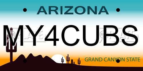 MY4CUBS Arizona License Plate