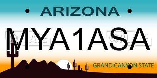 MYA1ASA Arizona License Plate