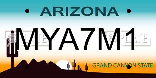 MYA7M1 Arizona License Plate