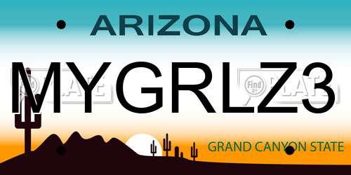 MYGRLZ3 Arizona License Plate