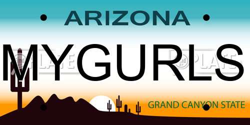 MYGURLS Arizona License Plate