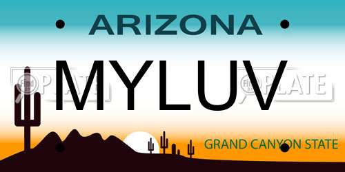 MYLUV Arizona License Plate
