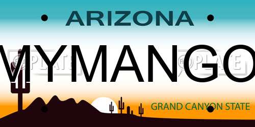 MYMANGO Arizona License Plate