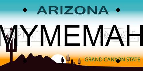 MYMEMAH Arizona License Plate