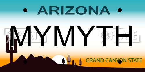 MYMYTH Arizona License Plate