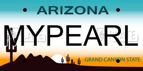 MYPEARL Arizona License Plate