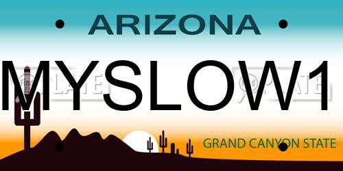 MYSLOW1 Arizona License Plate