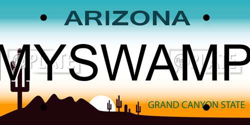 MYSWAMP Arizona License Plate
