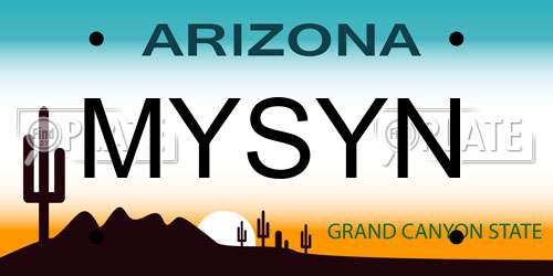 MYSYN Arizona License Plate