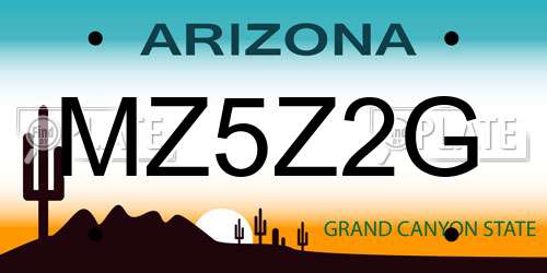 MZ5Z2G Arizona License Plate